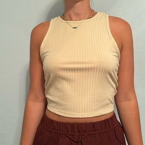 Tan striped tank top - size large